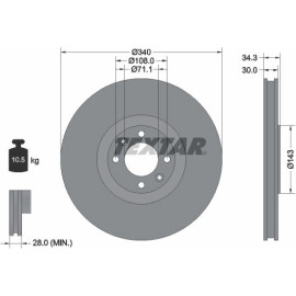 Bremsscheibe Citroen P. Ds4/Ds5 1.6-2.0 Hdi 11 92256903