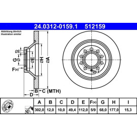 Bremsscheibe Audi T. A6 2.0-4.2 04-11 Power Disc 24.0312-0159.1