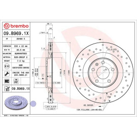 BREMBO Bremsscheibe XTRA VA/HA 09.B969.1X BREMBO Bremsscheibe XTRA VA/HA 09.B969.1X