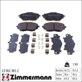 ZIMMERMANN Bremsbelagsatz, Scheibenbremse 22782.185.2