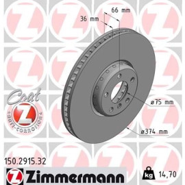 ZIMMERMANN Bremsscheibe 150.2915.32 ZIMMERMANN Bremsscheibe 150.2915.32