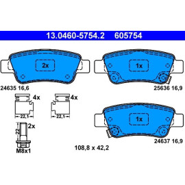 Bremsbelagsatz Honda T. Cr-V Ii/Iii/Iv 01 13.0460-5754.2