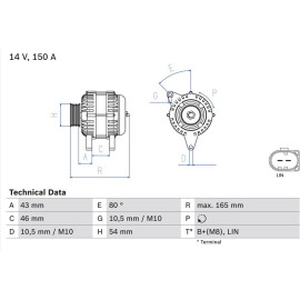 Lichtmaschine 0 986 081 190