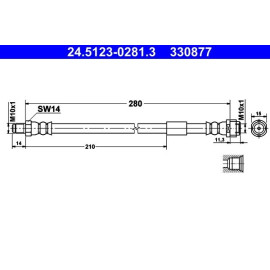 ATE Bremsschlauch 24.5123-0281.3 ATE Bremsschlauch 24.5123-0281.3