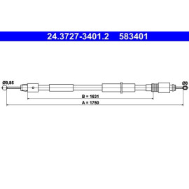 ATE Handbremsseil 24.3727-3401.2 ATE Handbremsseil 24.3727-3401.2