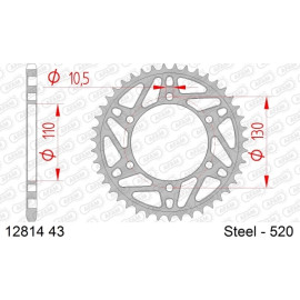 AFAM Kettenrad STAHL 12814-43