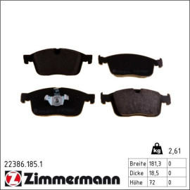 ZIMMERMANN Bremsbeläge 22386.185.1
