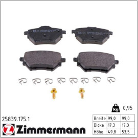 ZIMMERMANN Bremsbeläge 25839.175.1 ZIMMERMANN Bremsbeläge 25839.175.1