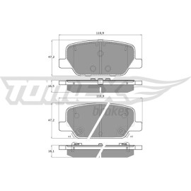 TOMEX brakes Bremsbelagsatz, Scheibenbremse TX 60-06
