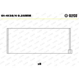 GLYCO Pleuellager 01-4138/4 0.25mm