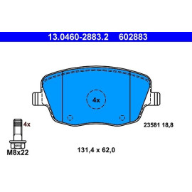 Bremsbelagsatz Skoda P. Fabia/Roomster 99-15 13.0460-2883.2