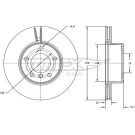 TOMEX brakes Bremsscheibe TX 72-78