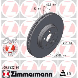 ZIMMERMANN Bremsscheibe 400.5522.30 ZIMMERMANN Bremsscheibe 400.5522.30