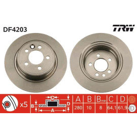 TRW Bremsscheibe Rover T. 75 DF4203
