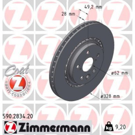 ZIMMERMANN Bremsscheibe 590.2834.20 ZIMMERMANN Bremsscheibe 590.2834.20