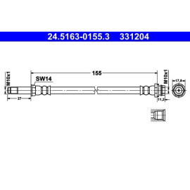 ATE Bremsschlauch 24.5163-0155.3 ATE Bremsschlauch 24.5163-0155.3