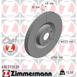 ZIMMERMANN Bremsscheibe 610.3731.20 ZIMMERMANN Bremsscheibe 610.3731.20