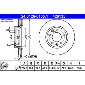 Bremsscheibe Kia P. Carnival 2,5-3,5 01-06 24.0126-0135.1 Bremsscheibe Kia P. Carnival 2,5-3,5 01-06 24.0126-0135.1