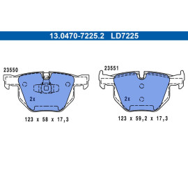 ATE Bremsbelagsatz BMW Hinterachse 3 2.0-3.0 05-13 Keramik 13.0470-7225.2 ATE Bremsbelagsatz BMW Hinterachse 3 2.0-3.0 05-13 Keramik 13.0470-7225.2