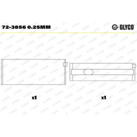 GLYCO Kurbelwellenlager 72-3856 0.25mm