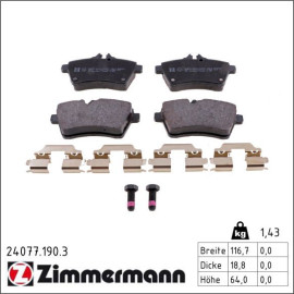 ZIMMERMANN Bremsbeläge 24077.190.3
