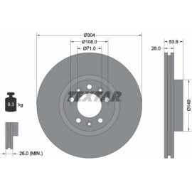 Bremsscheibe Peugeot P. Expert/Traveller 1.6-2.0 Bluehdi 16 92287203