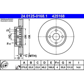ATE Bremsscheibe Toyota Vorderachse Corolla 2.0 D-4D 02-07 24.0125-0168.1 ATE Bremsscheibe Toyota Vorderachse Corolla 2.0 D-4D 02-07 24.0125-0168.1