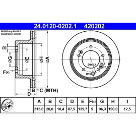 Bremsscheibe Kia T. Sorento 2.4-3.5 02 24.0120-0202.1 Bremsscheibe Kia T. Sorento 2.4-3.5 02 24.0120-0202.1