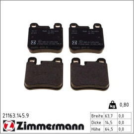 ZIMMERMANN Bremsbeläge 21163.145.9