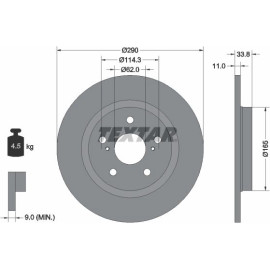 Textar Bremsscheibe 92195200 Textar Bremsscheibe 92195200