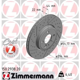 ZIMMERMANN Bremsscheibe 150.2938.20 ZIMMERMANN Bremsscheibe 150.2938.20