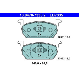 ATE Bremsbelagsatz 13.0470-7335.2 ATE Bremsbelagsatz 13.0470-7335.2
