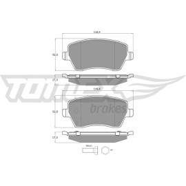 TOMEX brakes Bremsbelagsatz, Scheibenbremse TX 14-16