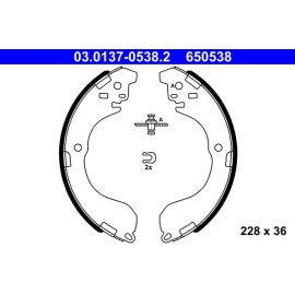 ATE Bremsbackensatz, Feststellbremse 03.0137-0538.2