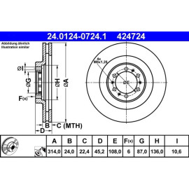 Bremsscheibe Mitsubishi P. Pajero Sport 98-09 24.0124-0724.1 Bremsscheibe Mitsubishi P. Pajero Sport 98-09 24.0124-0724.1