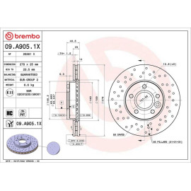 BREMBO Bremsscheibe XTRA VA 09.A905.1X BREMBO Bremsscheibe XTRA VA 09.A905.1X
