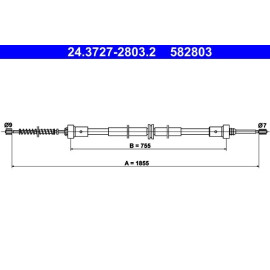 ATE Handbremsseil Seilzug Festellbremse 24.3727-2803.2