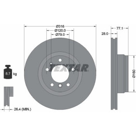 Bremsscheibe Bmw S. 7 (E38) 95-01 92071405 Bremsscheibe Bmw S. 7 (E38) 95-01 92071405