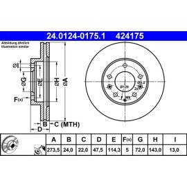Bremsscheibe Mazda S. 323/626/6/Premacy 98-07 24.0124-0175.1