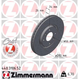 70 481 020 Sport Bremsscheibe VA Sport 440.3106.52 70 481 020 Sport Bremsscheibe VA Sport 440.3106.52