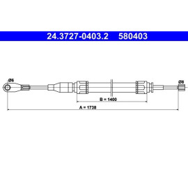ATE Handbremsseil 24.3727-0403.2