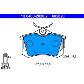 Bremsbelagsatz Vw T. Bora/Caddy/Eos/Golf/Passat/Polo 97 13.0460-2820.2