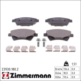 ZIMMERMANN Bremsbeläge 23930.180.2