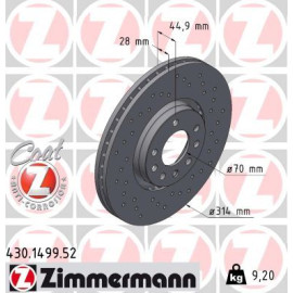 10 481 039 Sport Bremsscheibe VA Sport 430.1499.52 10 481 039 Sport Bremsscheibe VA Sport 430.1499.52