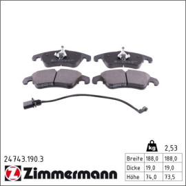 ZIMMERMANN Bremsbeläge 24743.190.3