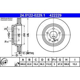 ATE Bremsscheibe Mercedes-Benz Hinterachse W221/R230 05-13 24.0122-0229.1 ATE Bremsscheibe Mercedes-Benz Hinterachse W221/R230 05-13 24.0122-0229.1