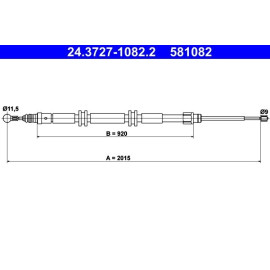 ATE Handbremsseil 24.3727-1082.2 ATE Handbremsseil 24.3727-1082.2