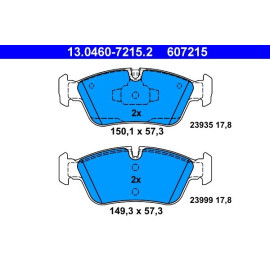 Bremsbelagsatz Bmw S. 1/3 1,6-2,0 03-12 13.0460-7215.2