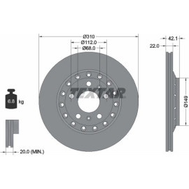 Bremsscheibe Vw T. A8 03- 310Mm 92152303 Bremsscheibe Vw T. A8 03- 310Mm 92152303