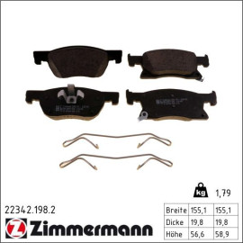 ZIMMERMANN Bremsbeläge 22342.198.2